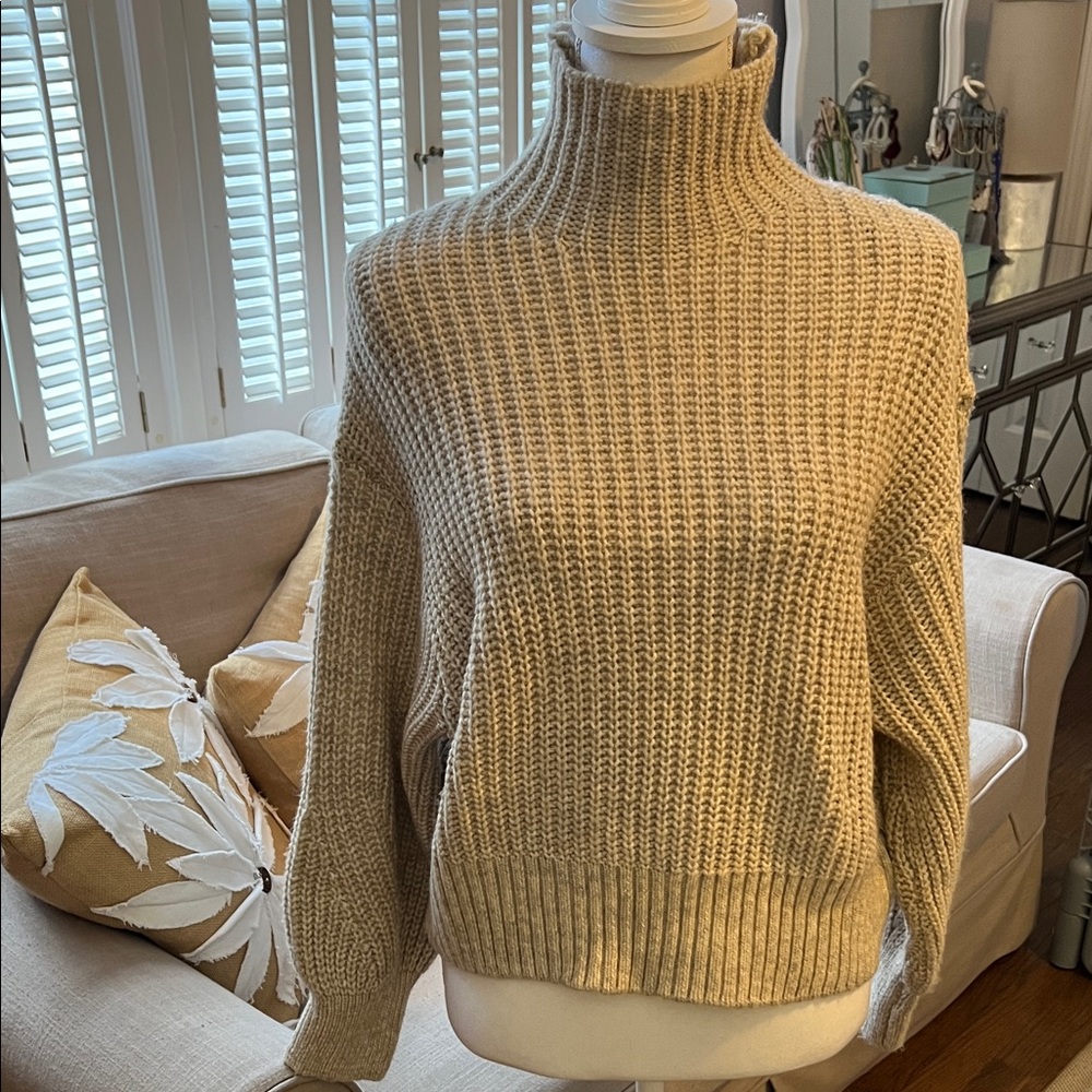 H&M Beige Turtleneck Sweater Size Med NWT - A nuetral we all need in our closet!